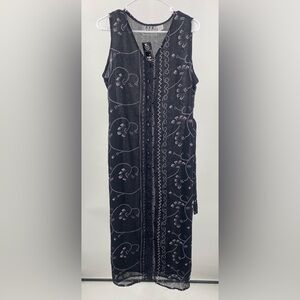 MPH sleeveless sheer maxi dress cover up, vintage 90s, size Large‎